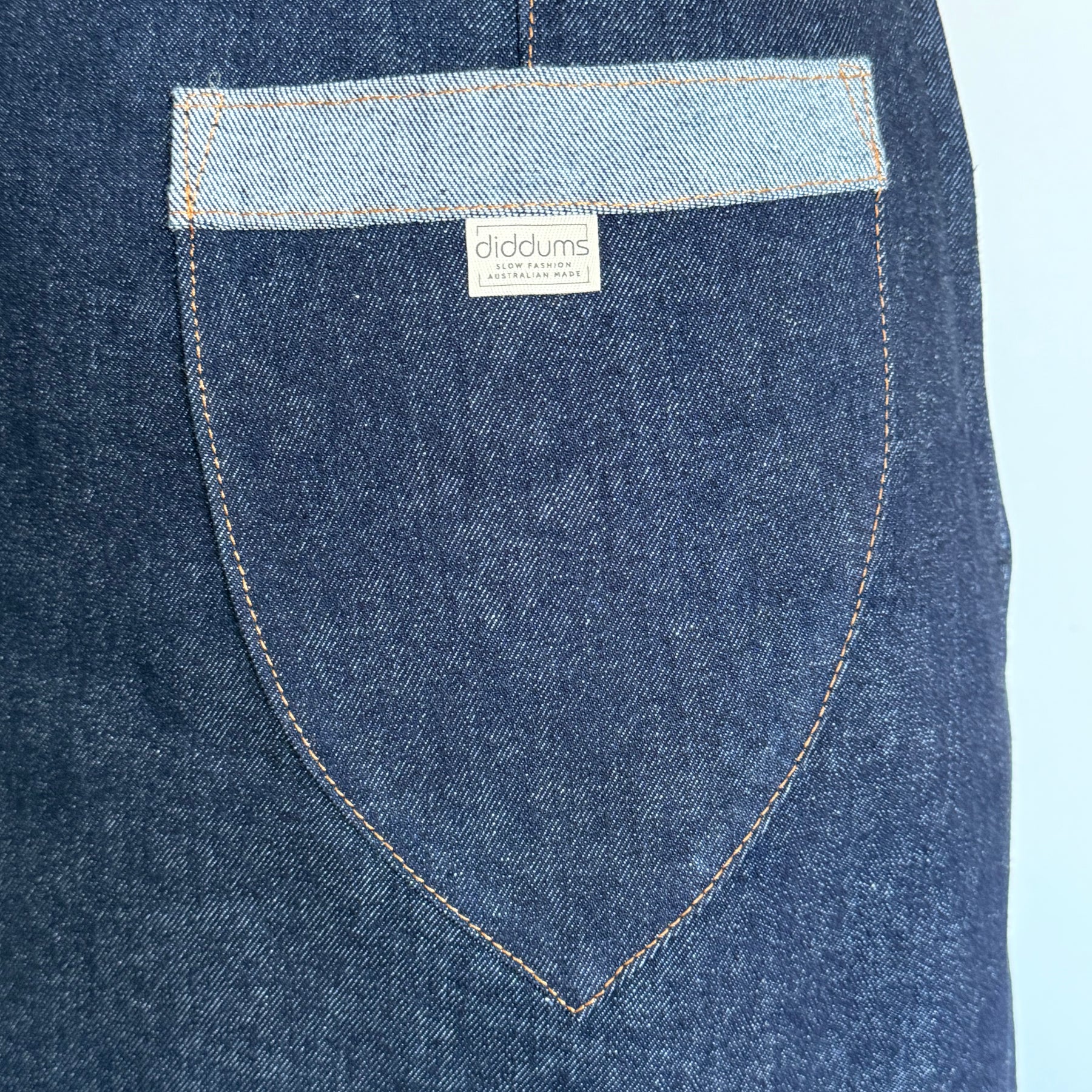 Stretch Denim Midi Skirt