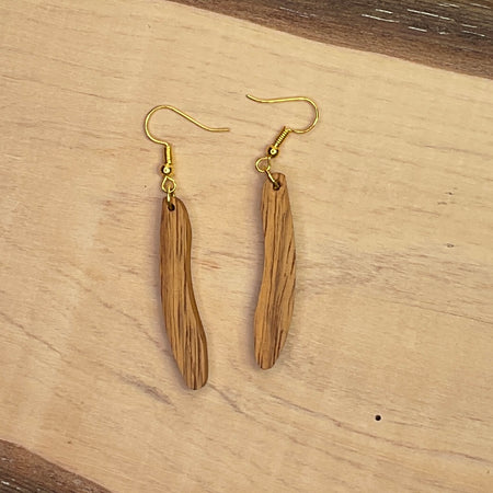 Unique Queensland Maple Earrings Handmade from Recycled Timber