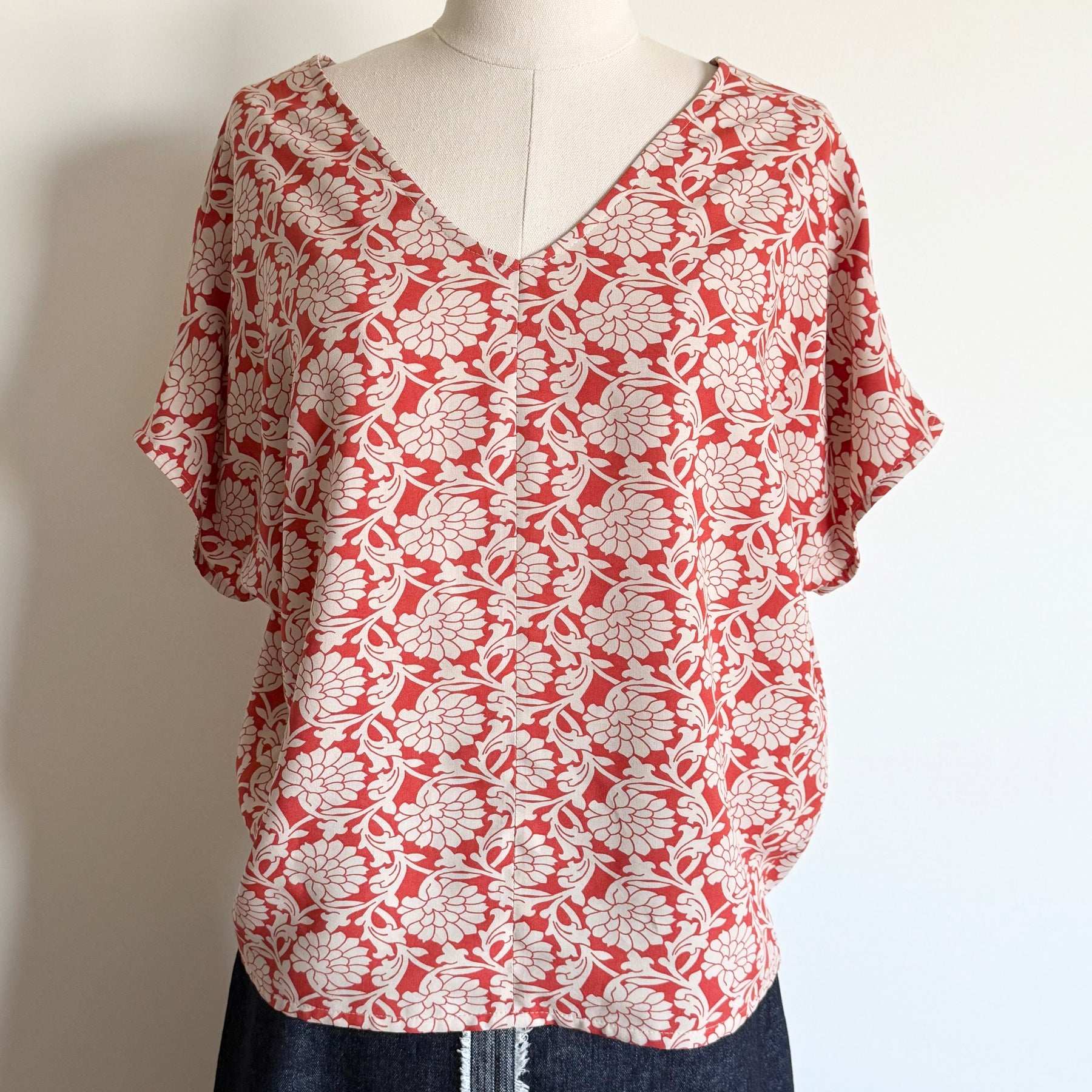 Rust Floral Rayon (Reversible)