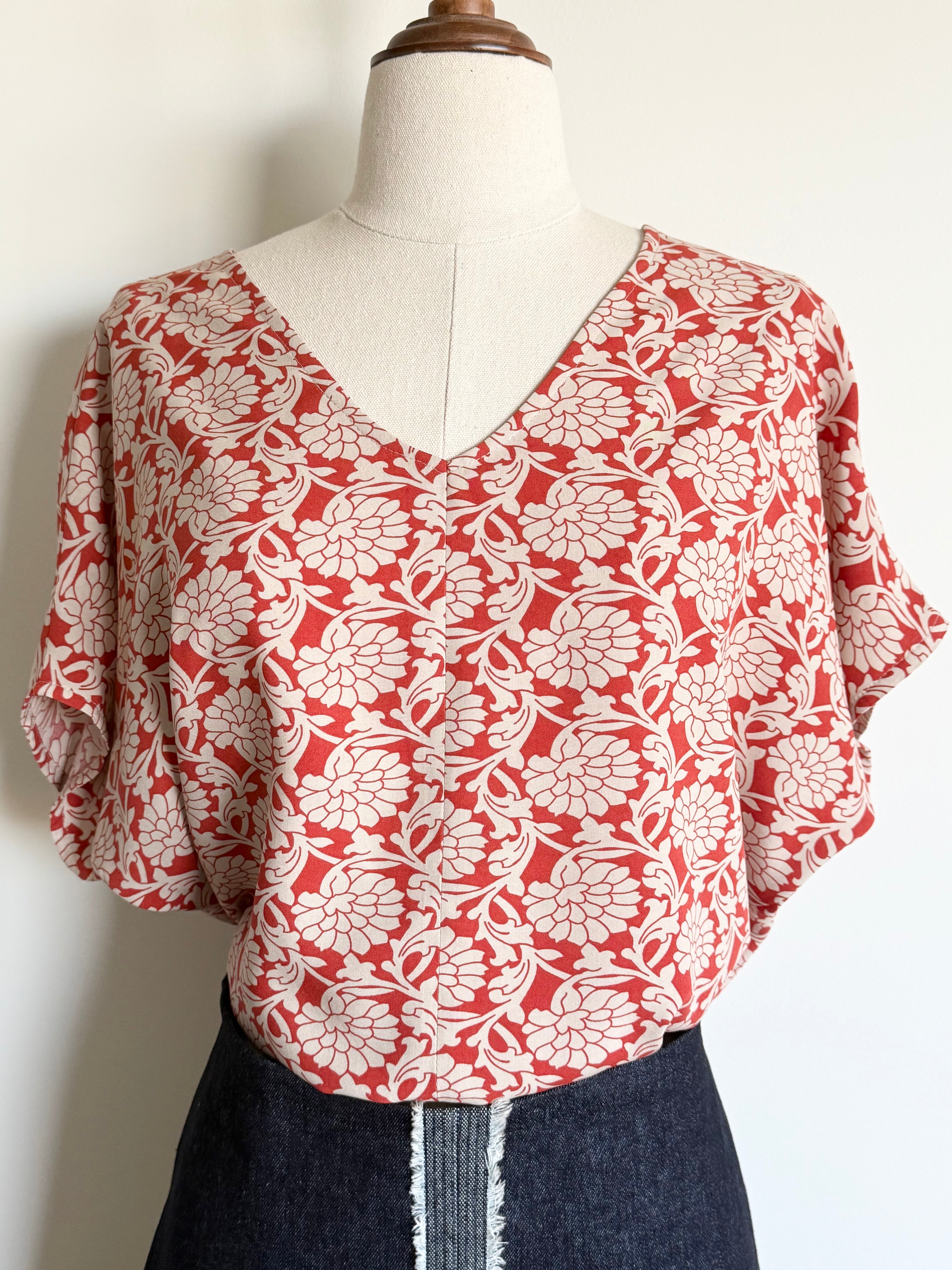 Rust Floral Rayon (Reversible)