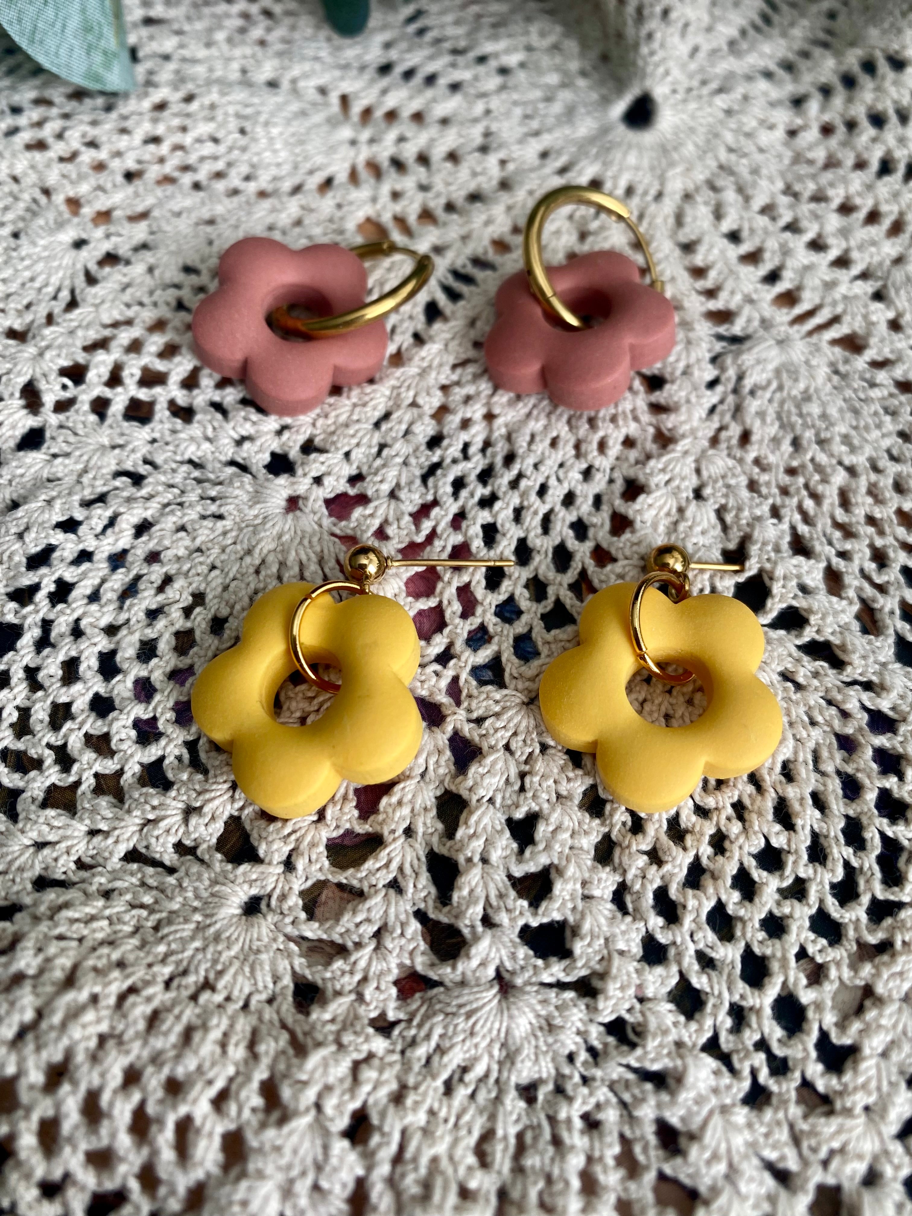 Puffy Flower Earrings