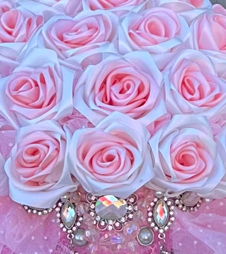 Wedding Bouquet Pink & White Rose Posy