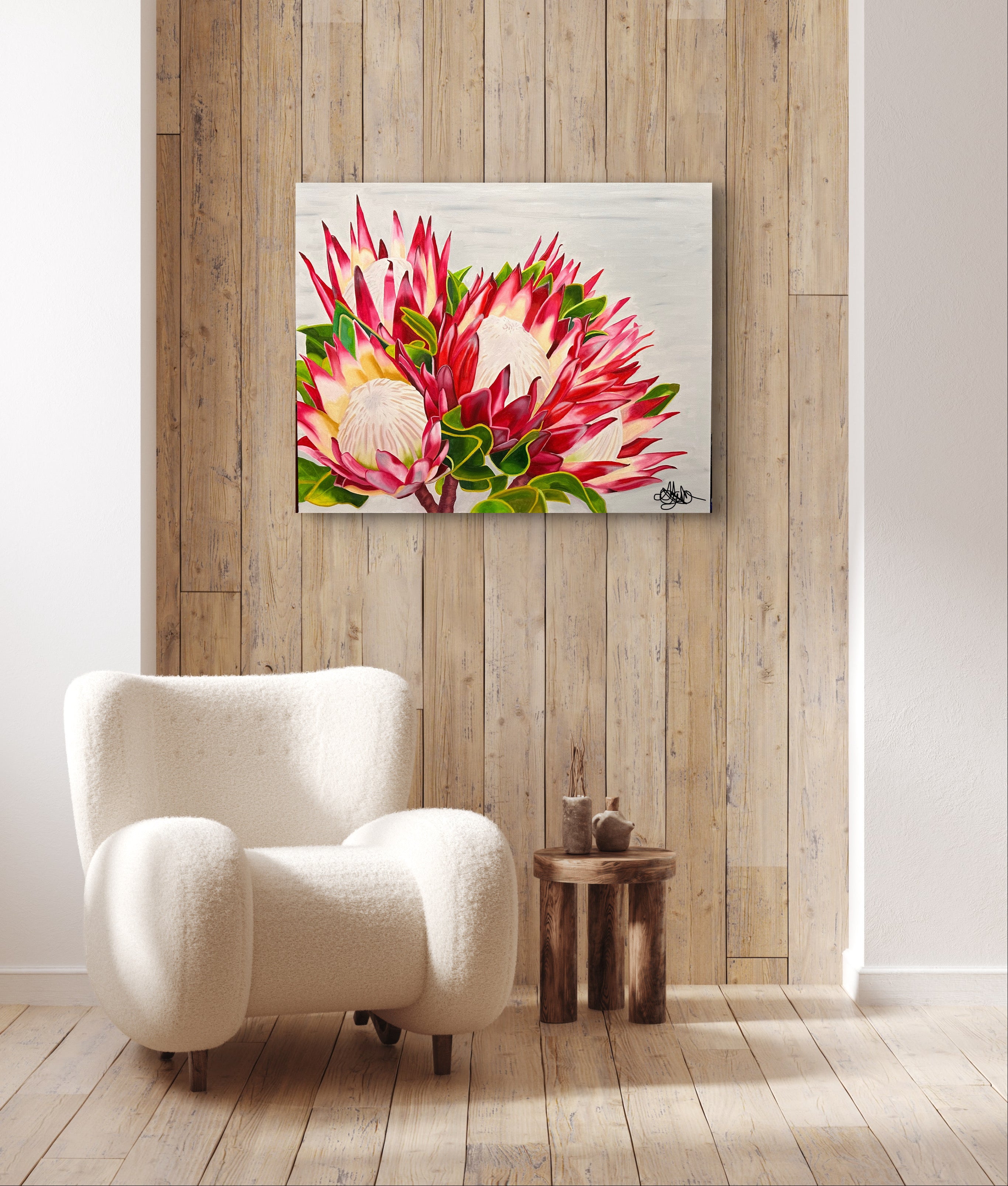 King Protea - Oil Painting - Hand Painted