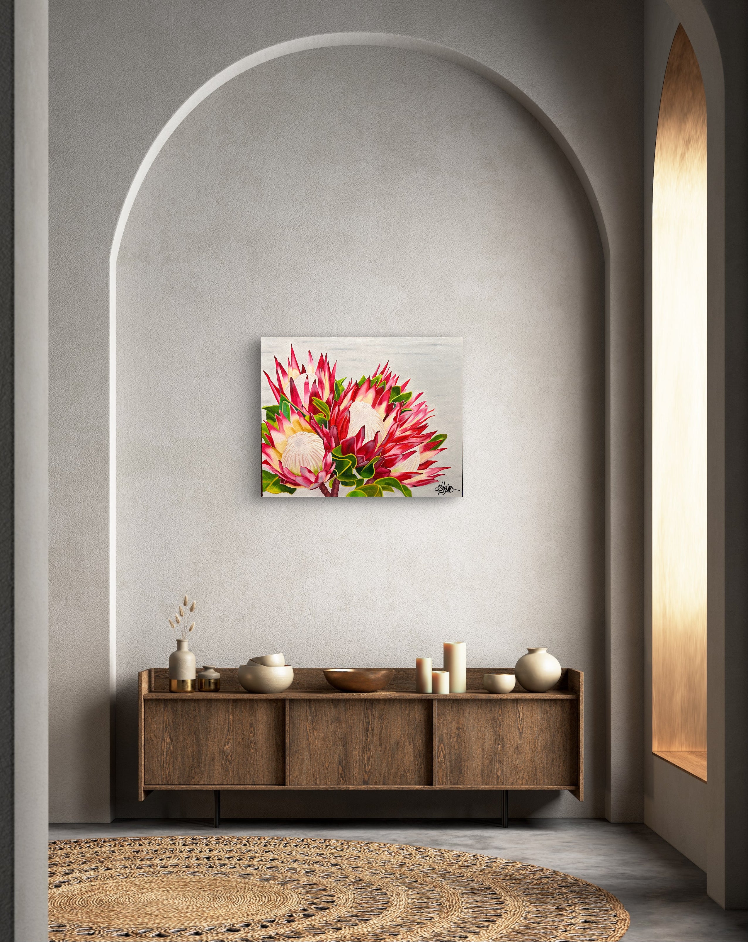 King Protea - Oil Painting - Hand Painted