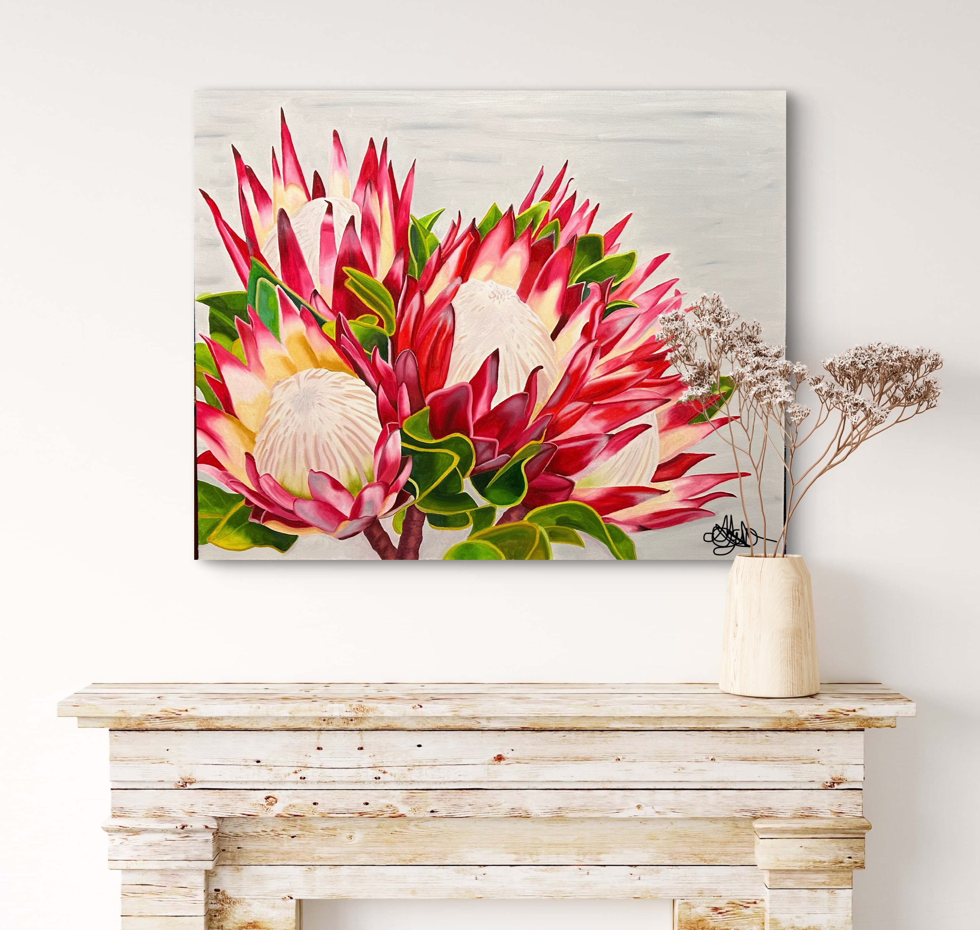 King Protea - Oil Painting - Hand Painted