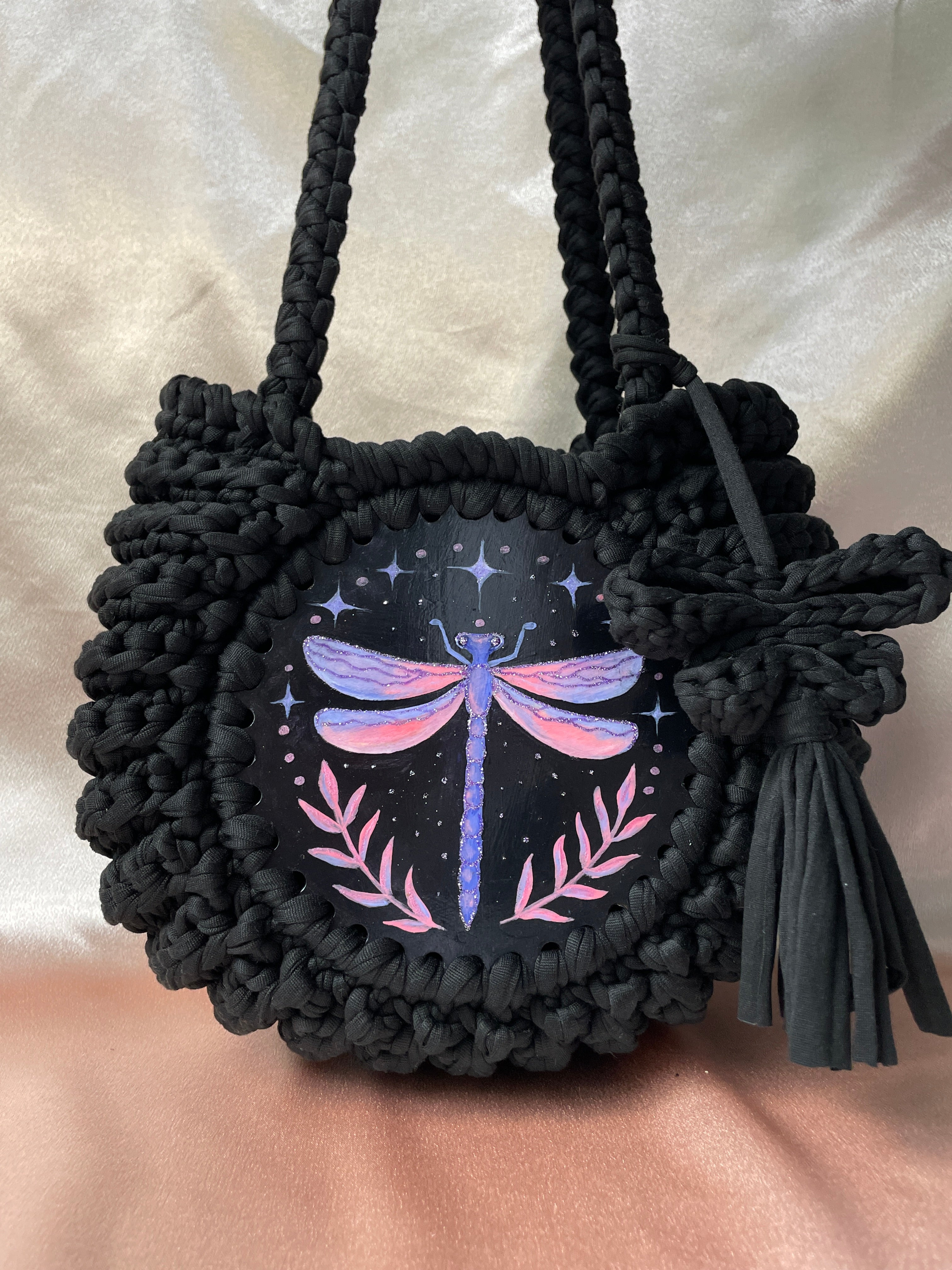 Celestial wings Bags Hand-painted & Crochet