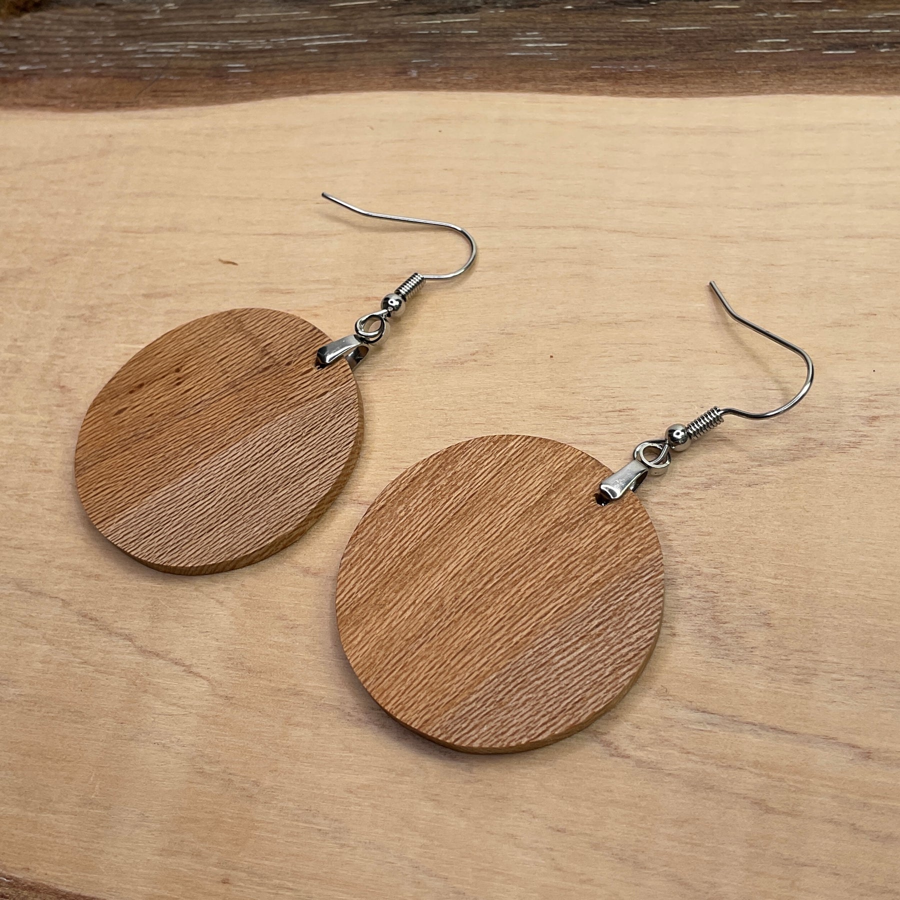 Wooden Earrings in Silky Oak - Stunning Handmade Unique One of a Kind Earrings