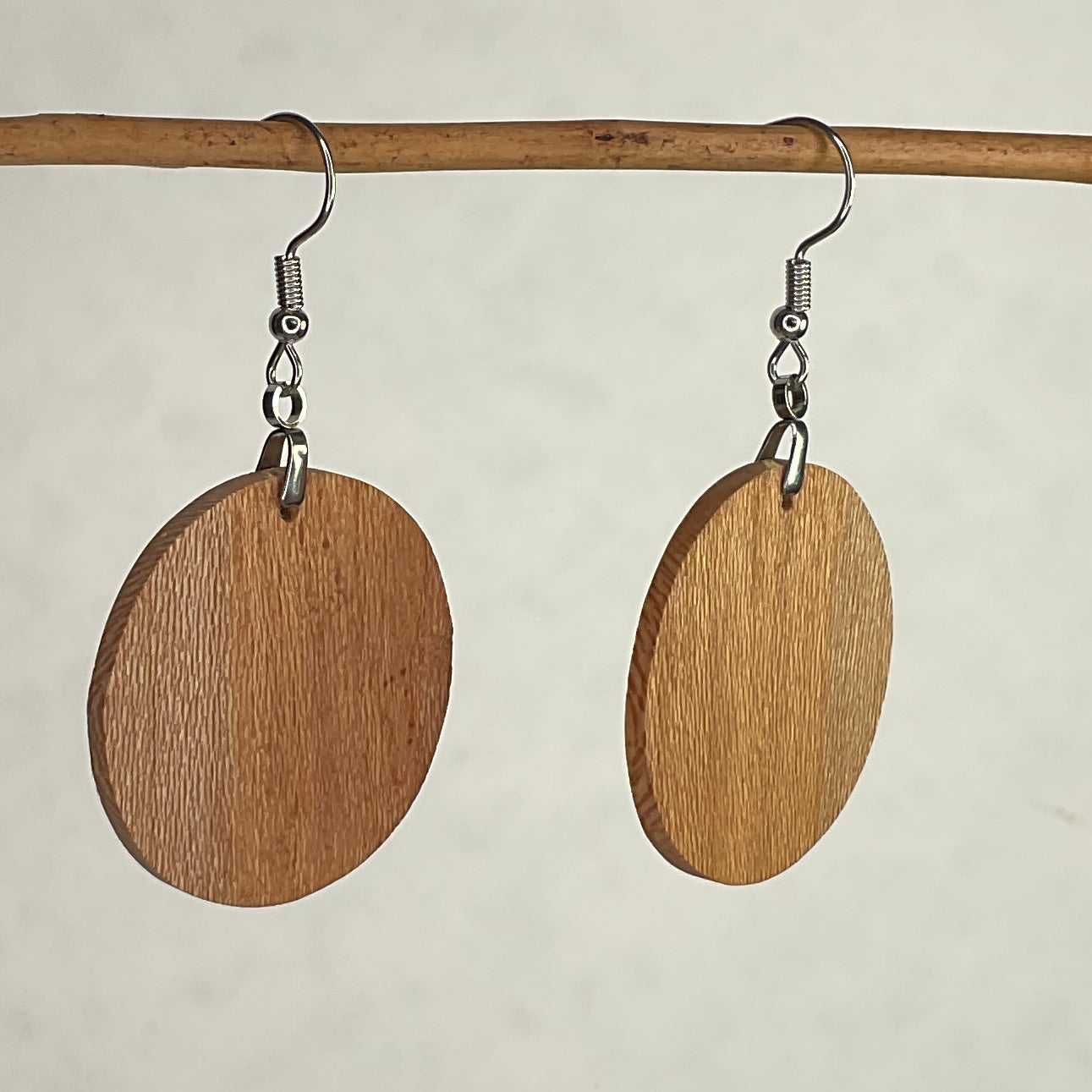 Wooden Earrings in Silky Oak - Stunning Handmade Unique One of a Kind Earrings