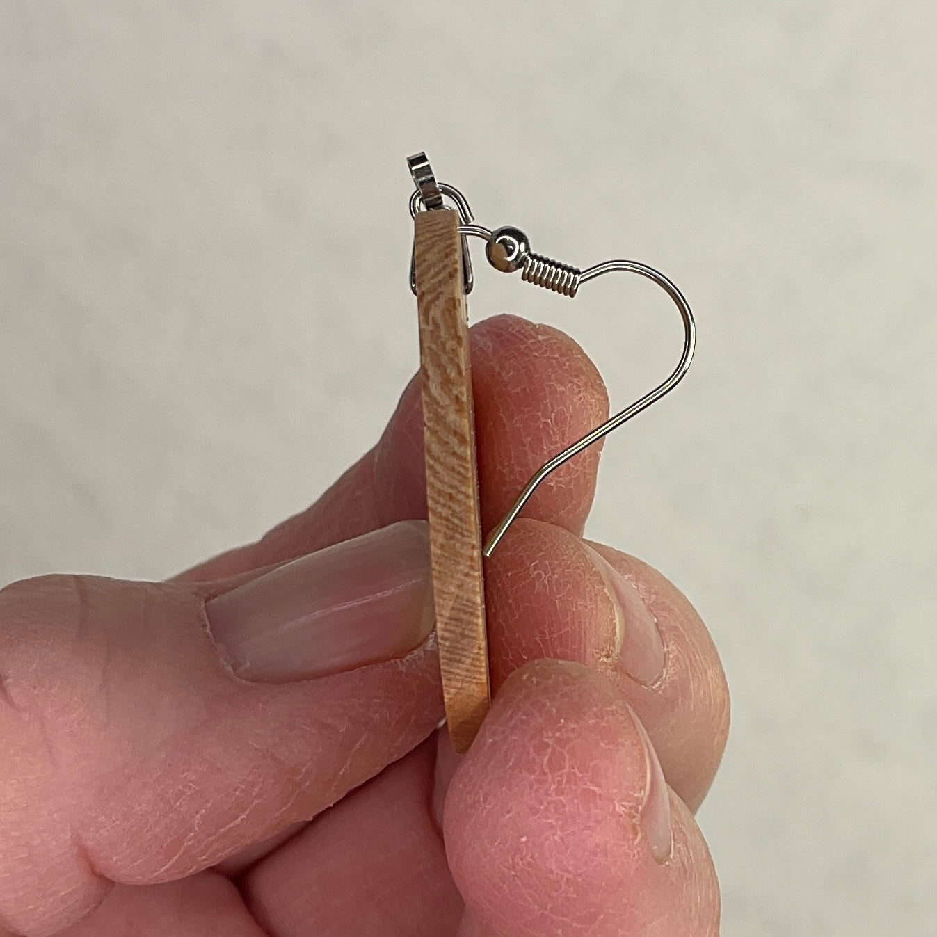 Wooden Earrings in Silky Oak - Stunning Handmade Unique One of a Kind Earrings