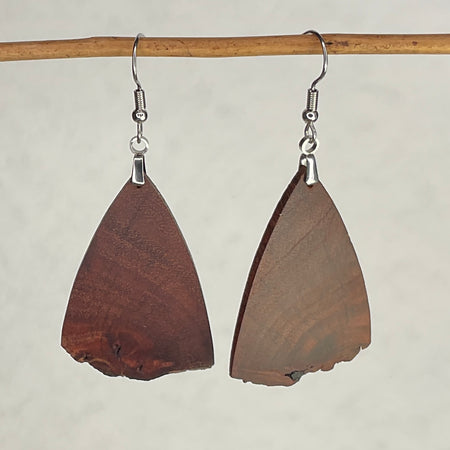 Wooden Earrings from Jarrah Burl - Stunning Handmade Unique One of a Kind Earrings