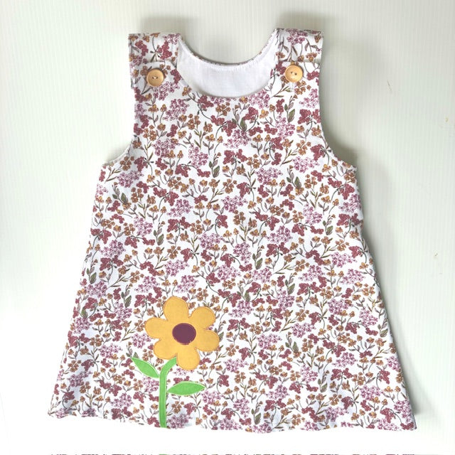 Girls Appliqued Cord Pinafores