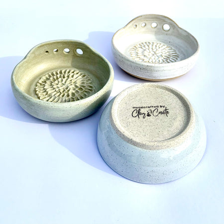Ceramic Garlic/Ginger Grater and Herb Stripper - Hand Made Ceramic