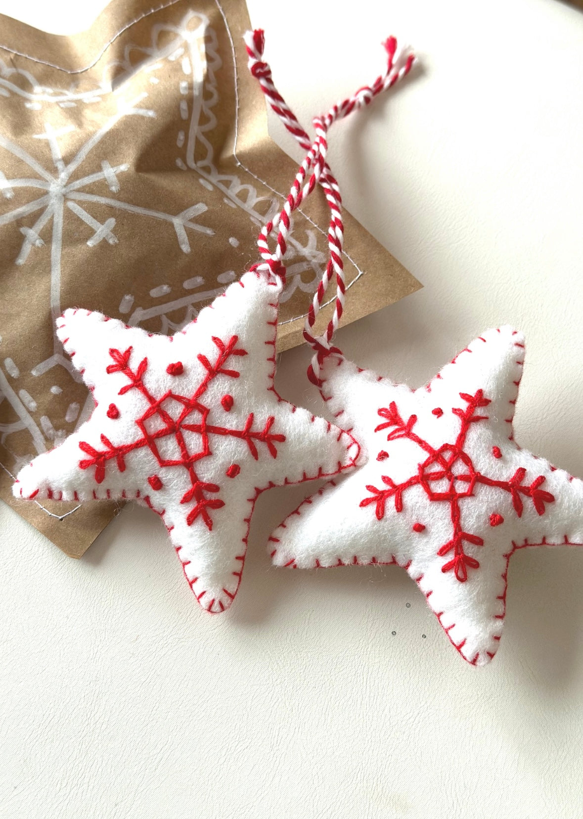 Star Christmas Decoration in wool felt handmade