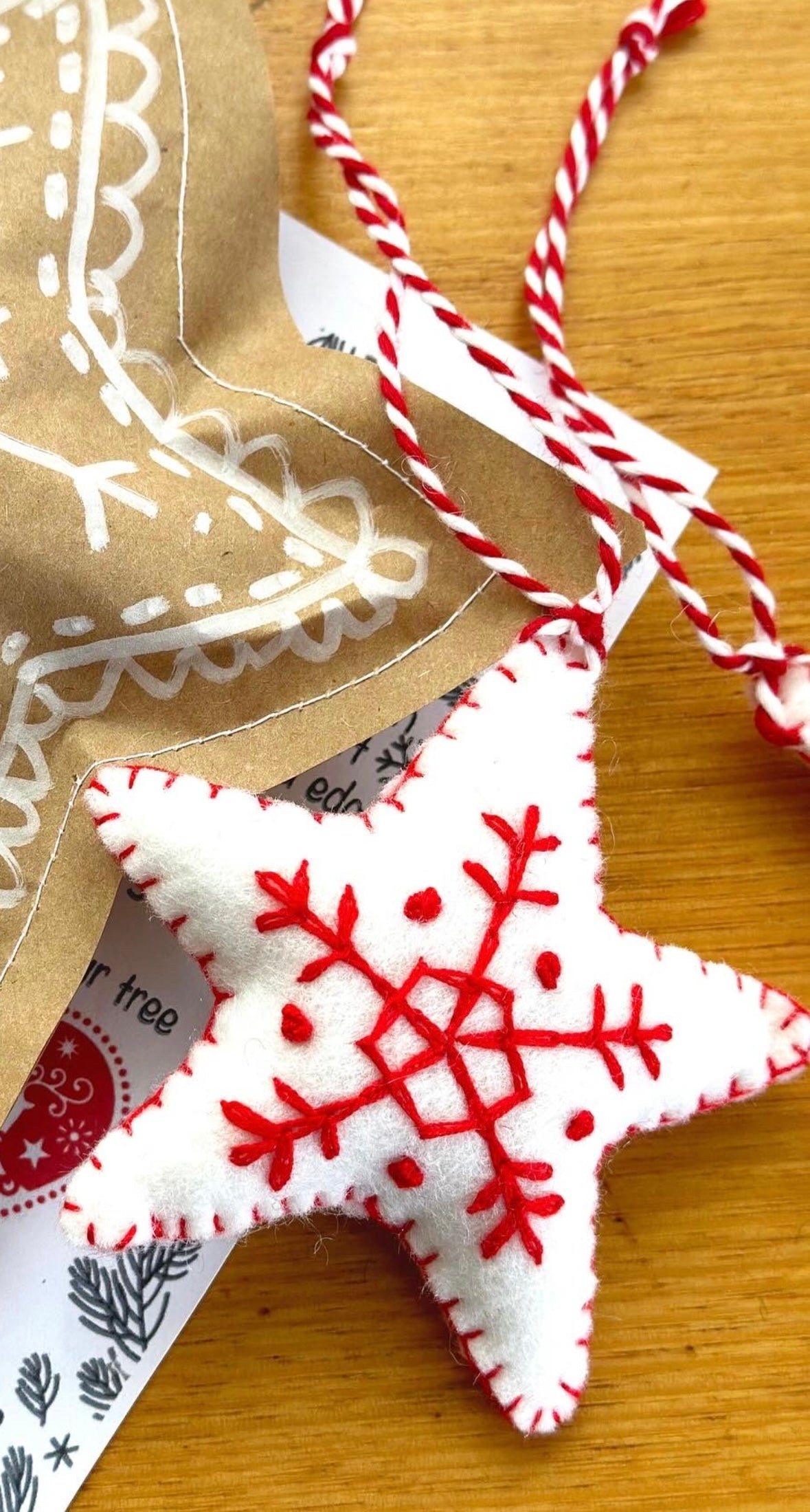 Star Christmas Decoration in wool felt handmade