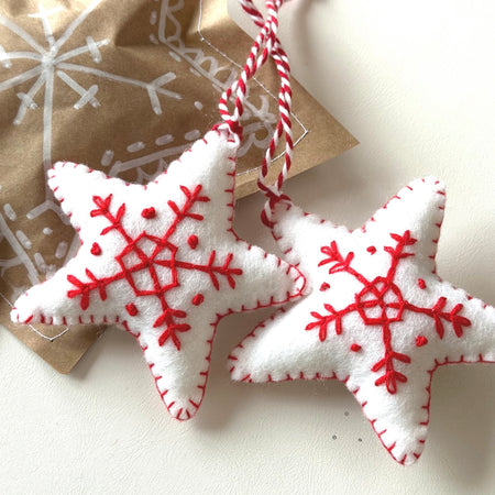 Star Christmas Decoration in wool felt handmade