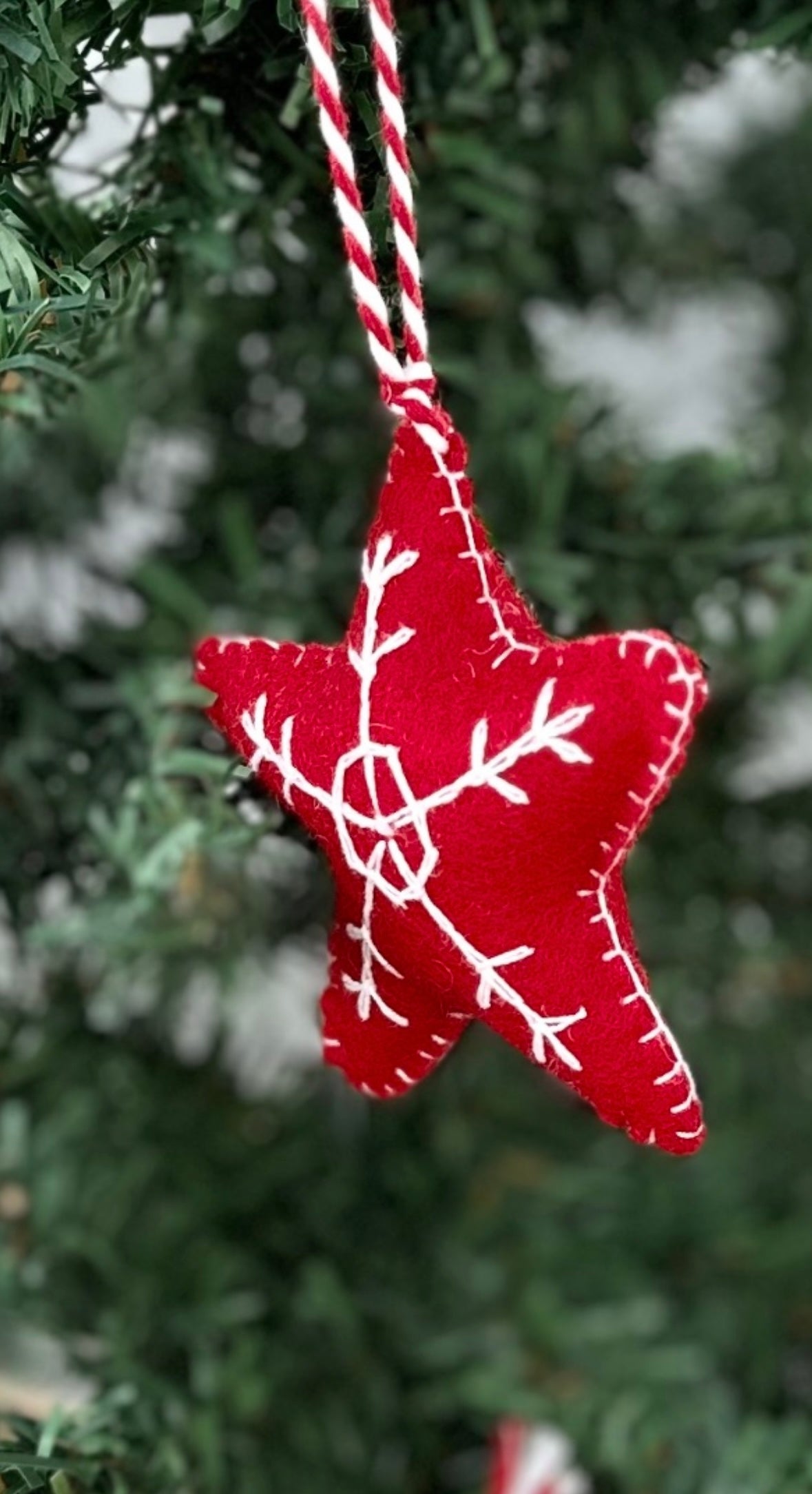 Star Christmas Decoration in wool felt handmade