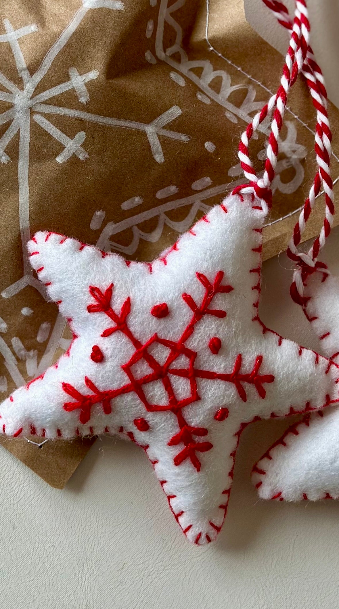 Star Christmas Decoration in wool felt handmade