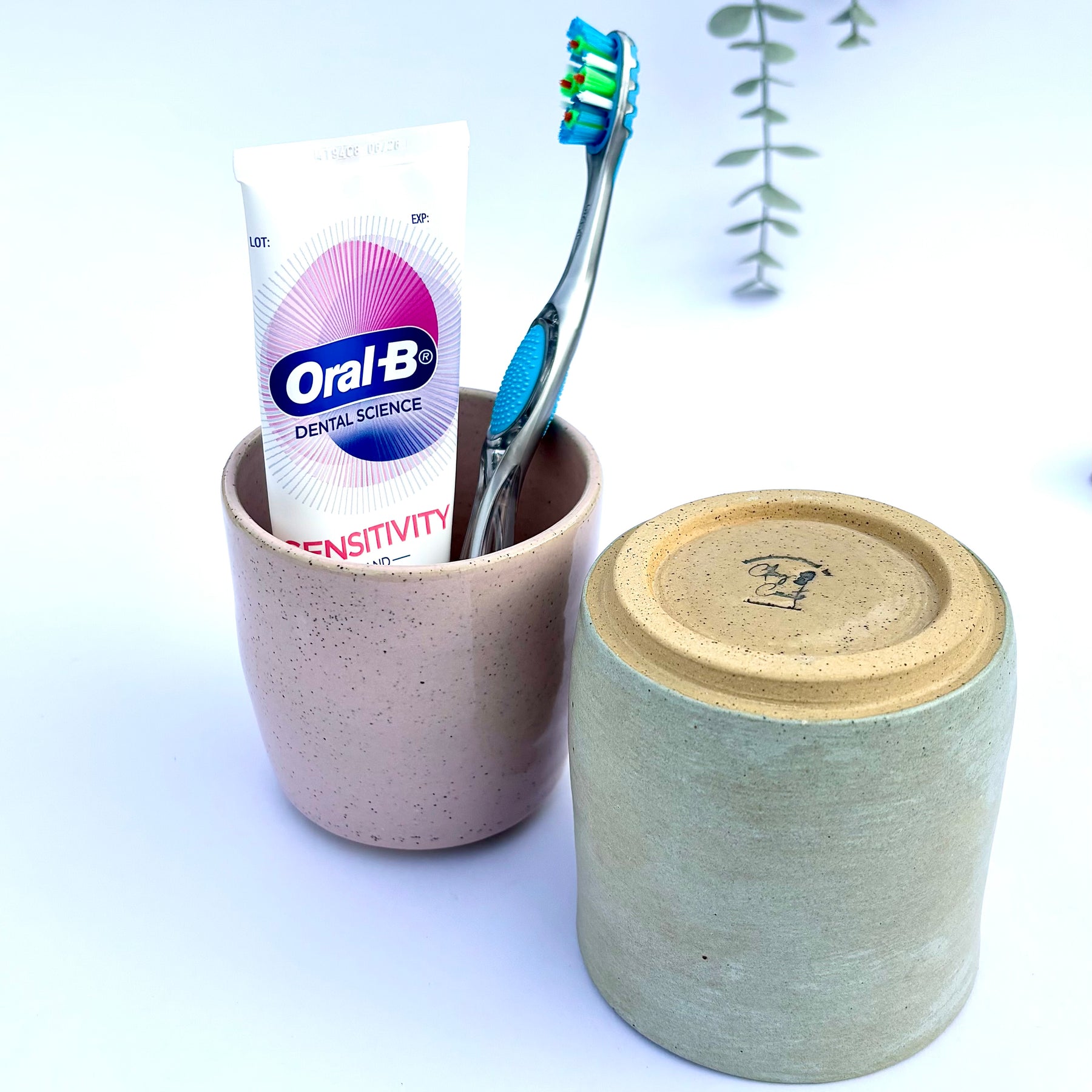 Ceramic Toothbrush & Toothpaste Holder