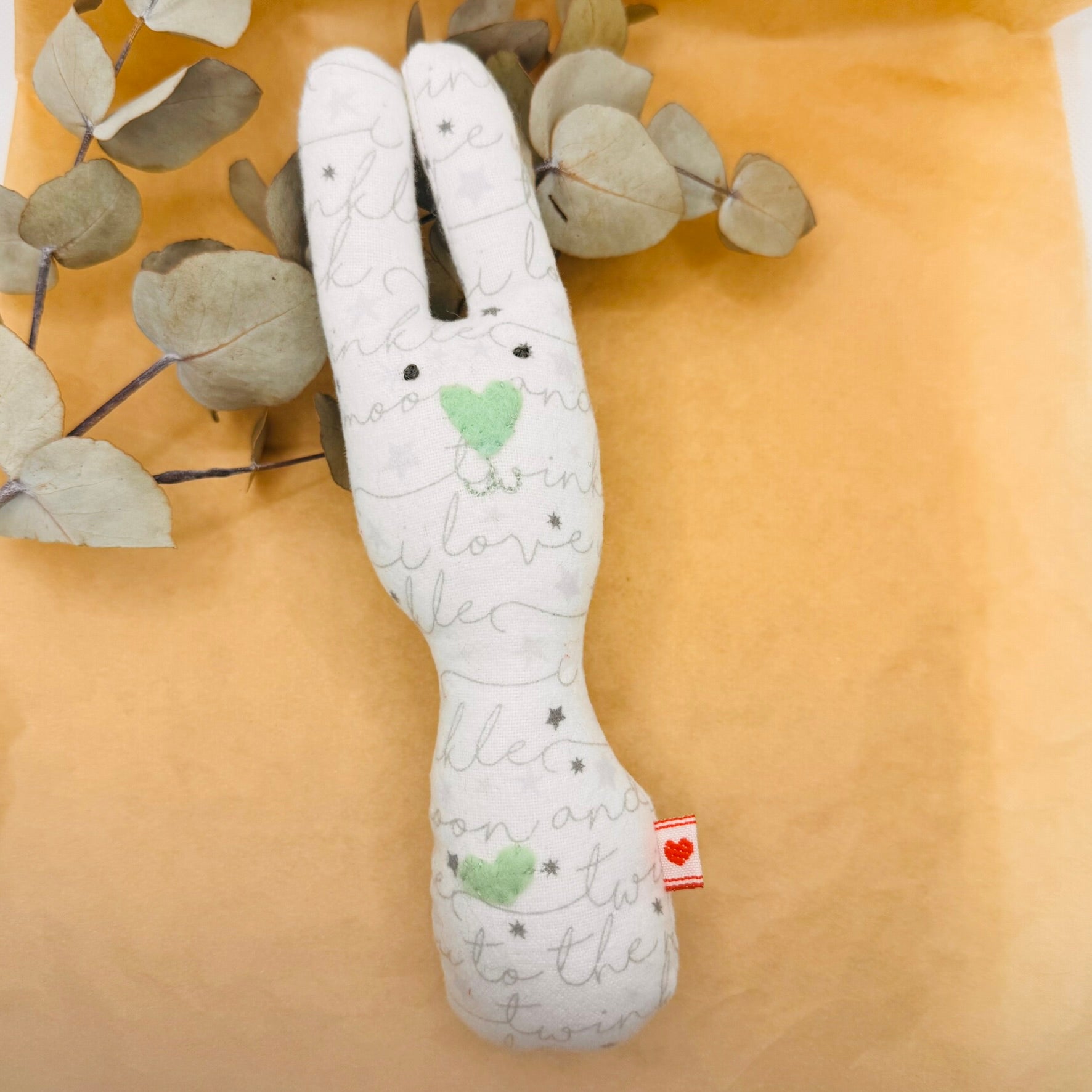 Handmade Bunny Rattle - Lots of options including Liberty