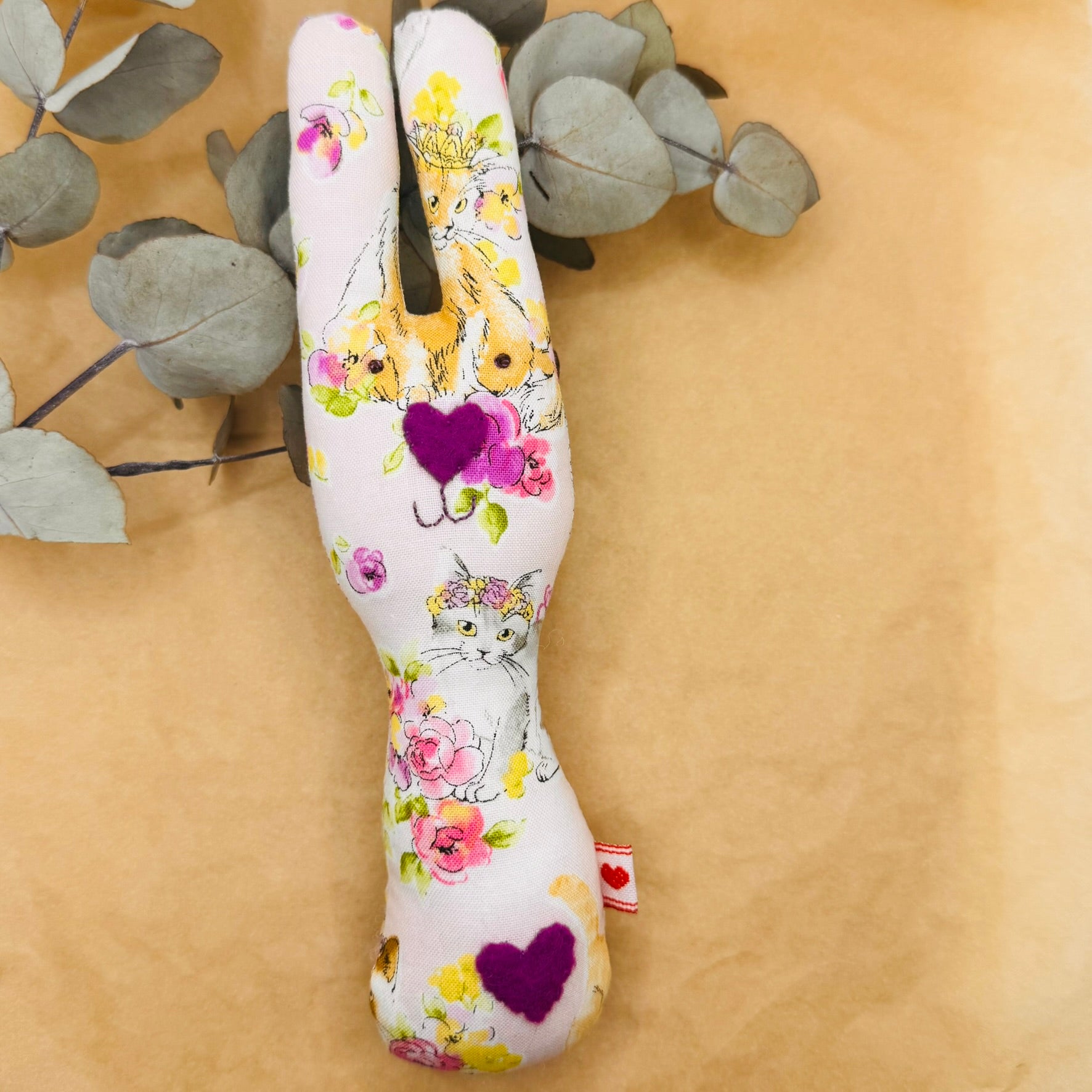 Handmade Bunny Rattle - Lots of options including Liberty