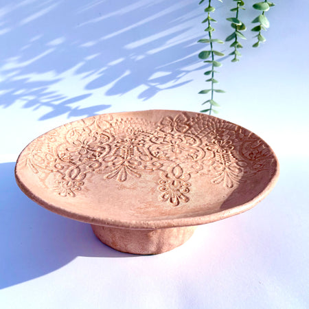 Rustic Ceramic Pedestal Plate/Bowl