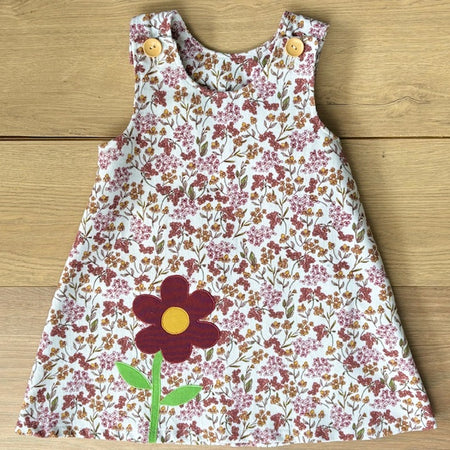 Girls Appliqued Cord Pinafores