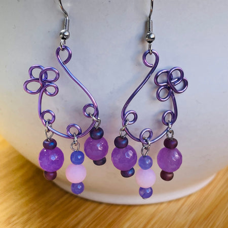 B’s Daisy Wire Gemstone Earrings