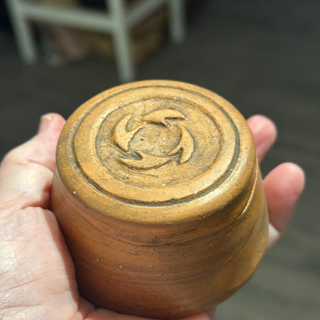 Lidded Vessel, Sawdust Fired.