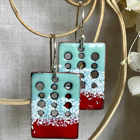 Christmas in July. Handmade enamel earrings