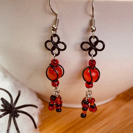 Halloween/Everyday Earrings- Black and Orange Themed