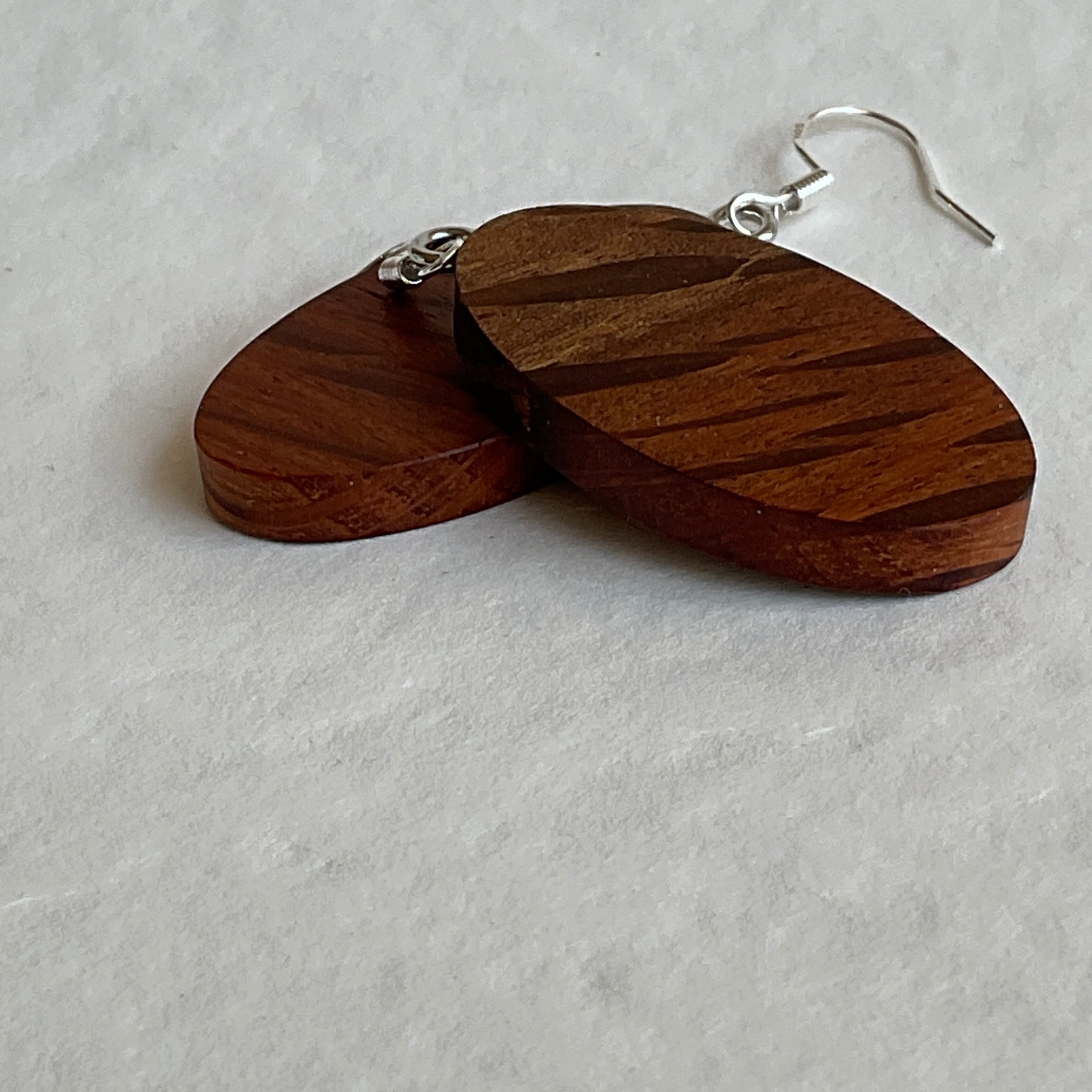 Unique Sheoak Earrings Handmade from Recycled Timber