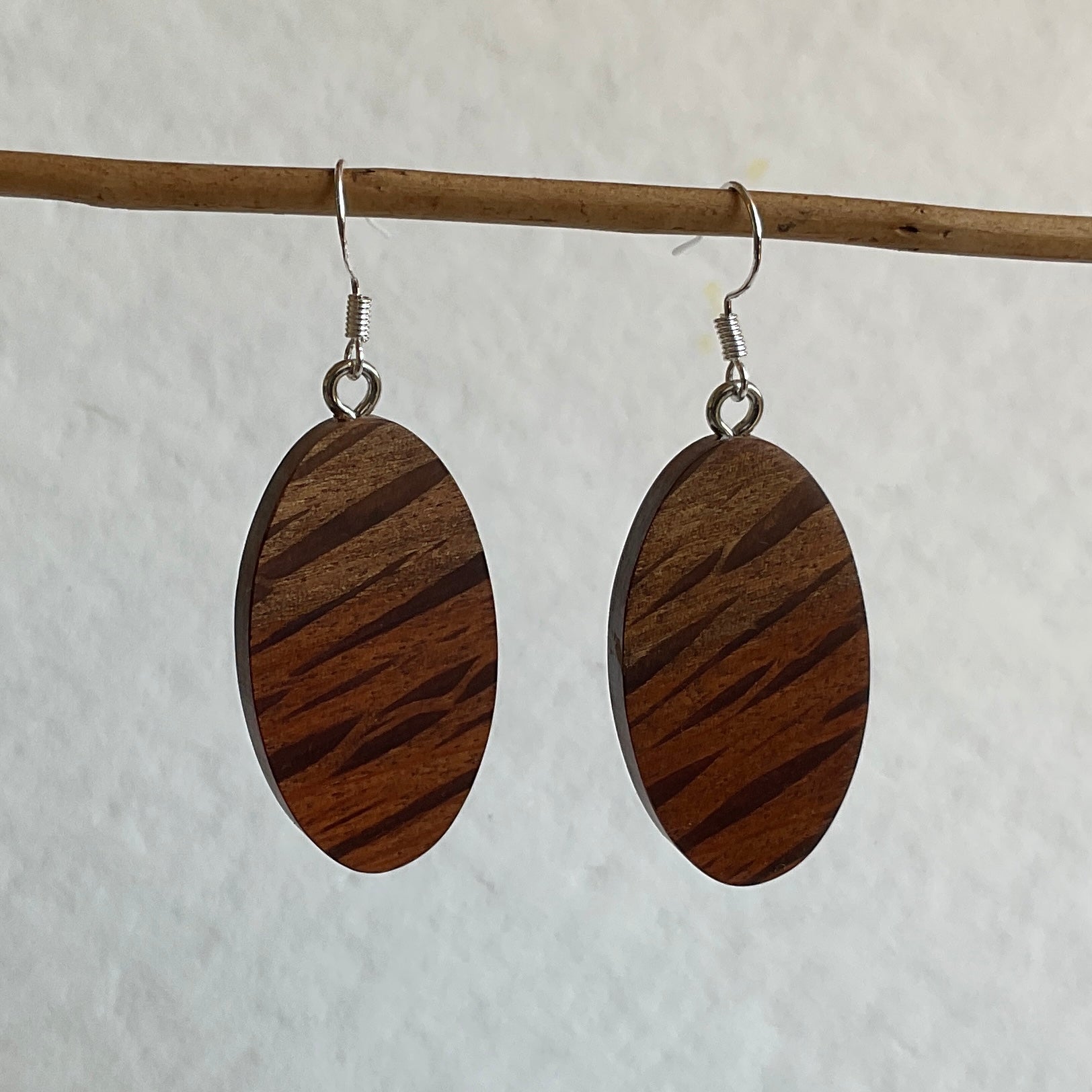 Unique Sheoak Earrings Handmade from Recycled Timber
