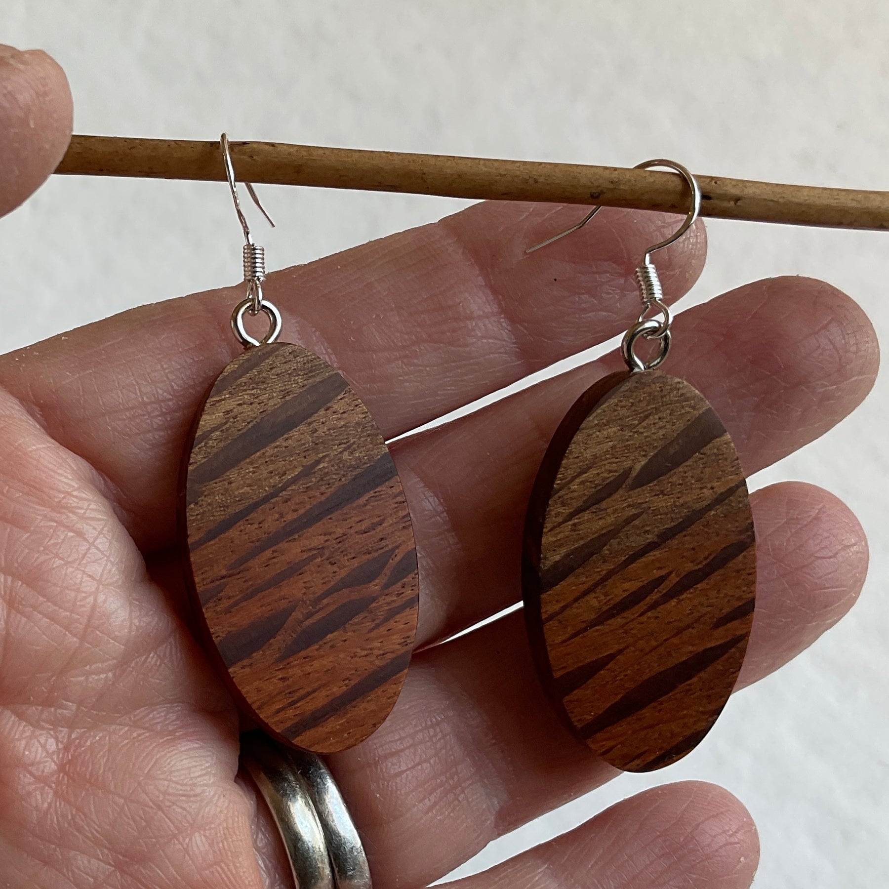 Unique Sheoak Earrings Handmade from Recycled Timber
