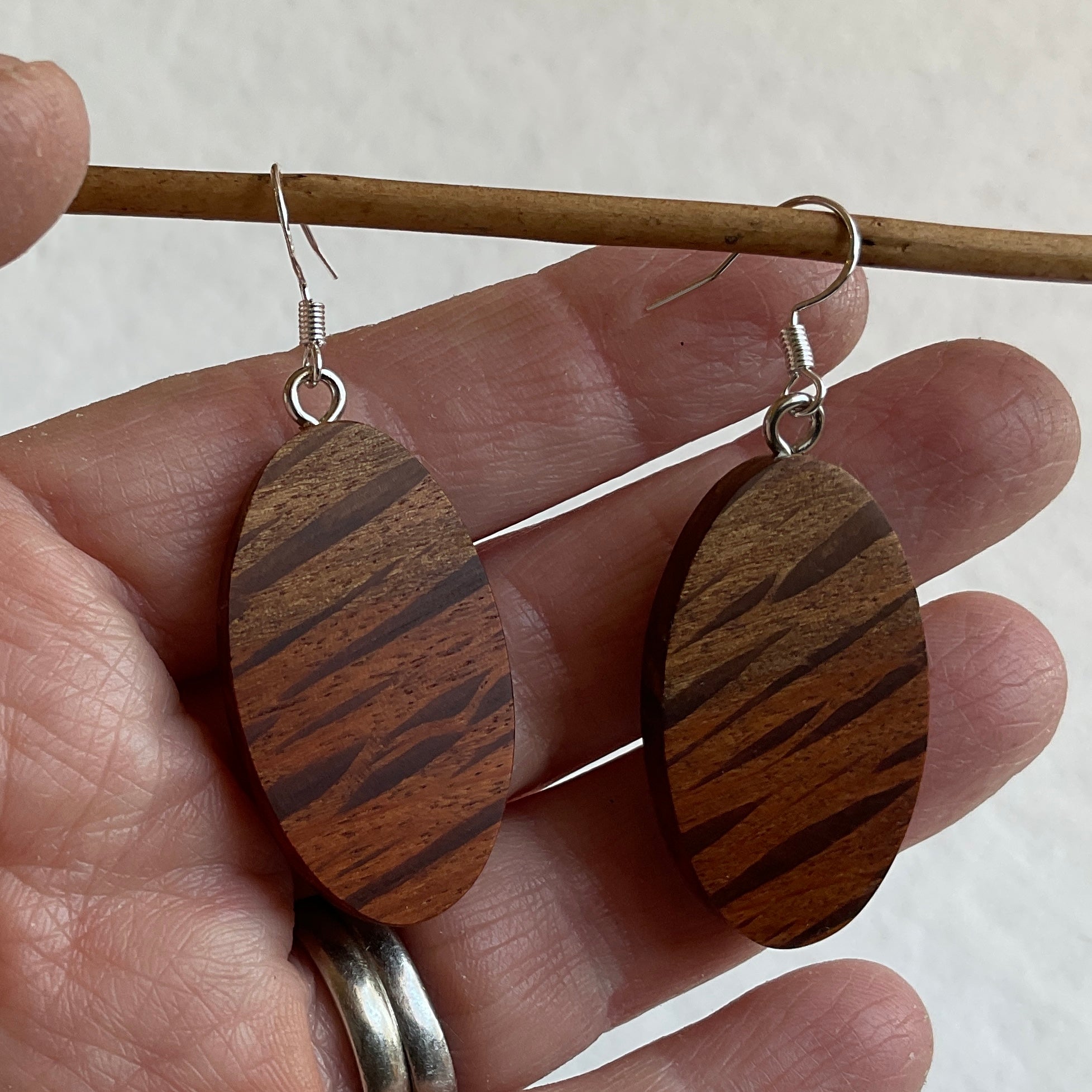 Unique Sheoak Earrings Handmade from Recycled Timber
