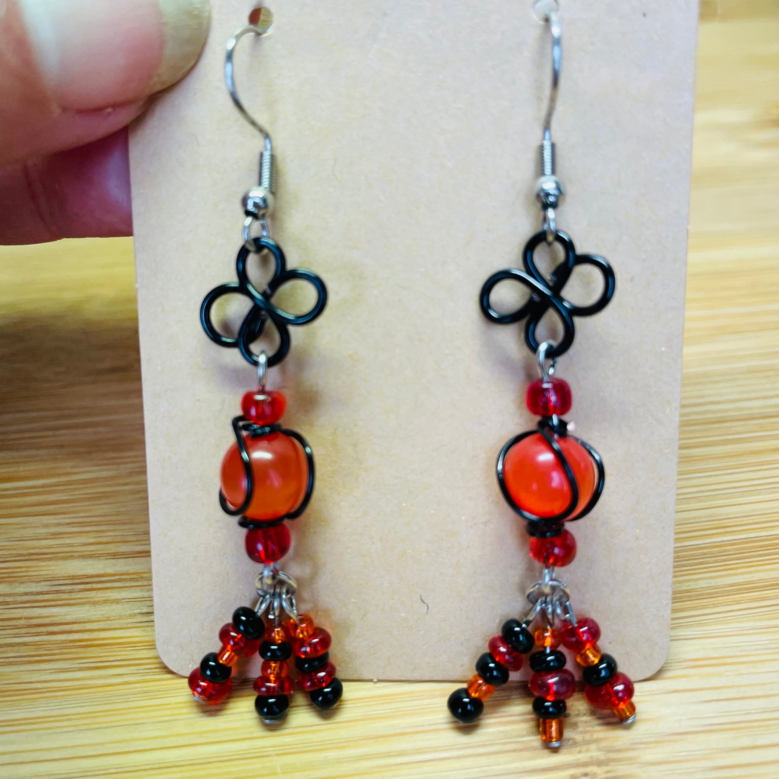 Halloween/Everyday Earrings- Black and Orange Themed
