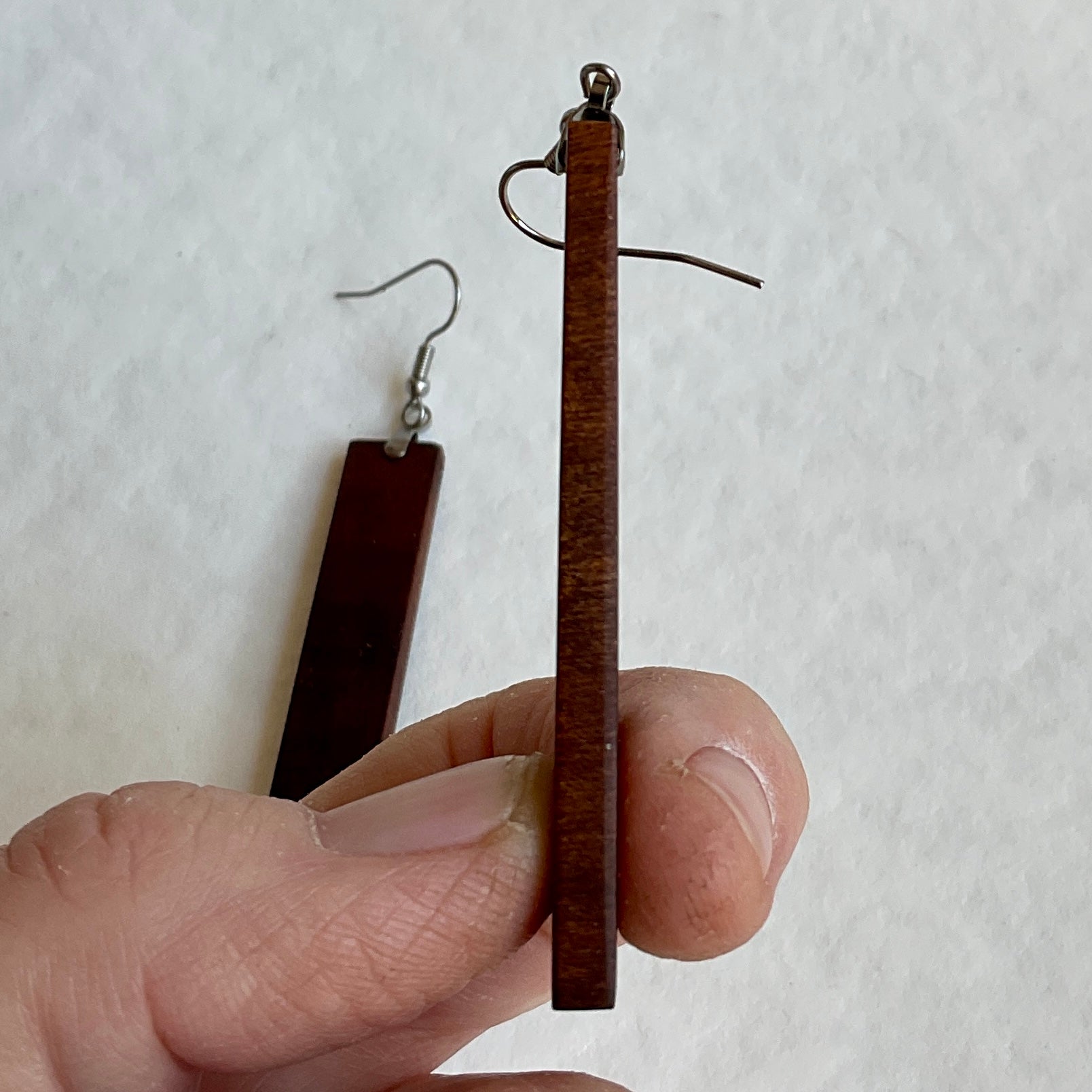 Unique Earrings Handmade from Recycled Timber