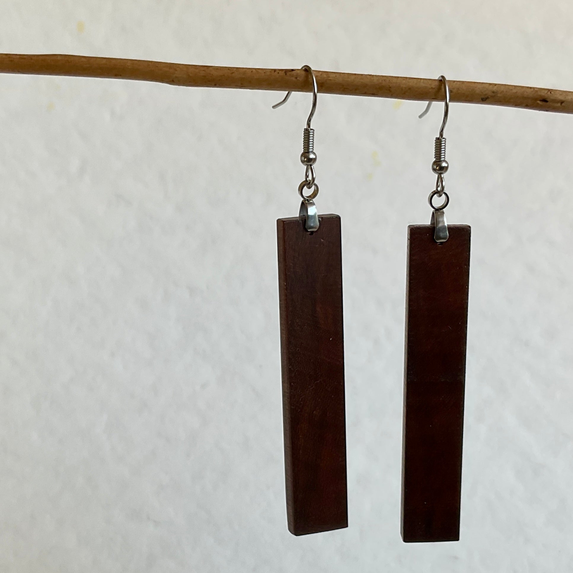 Unique Earrings Handmade from Recycled Timber