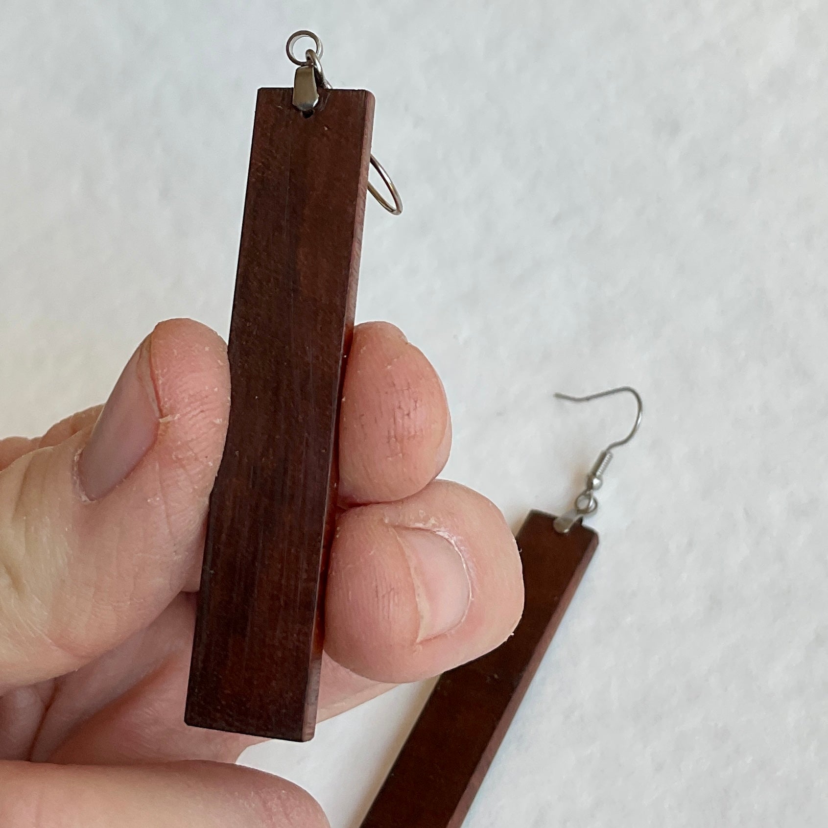 Unique Earrings Handmade from Recycled Timber
