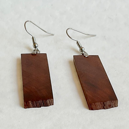 Unique Earrings Handmade from Recycled Timber