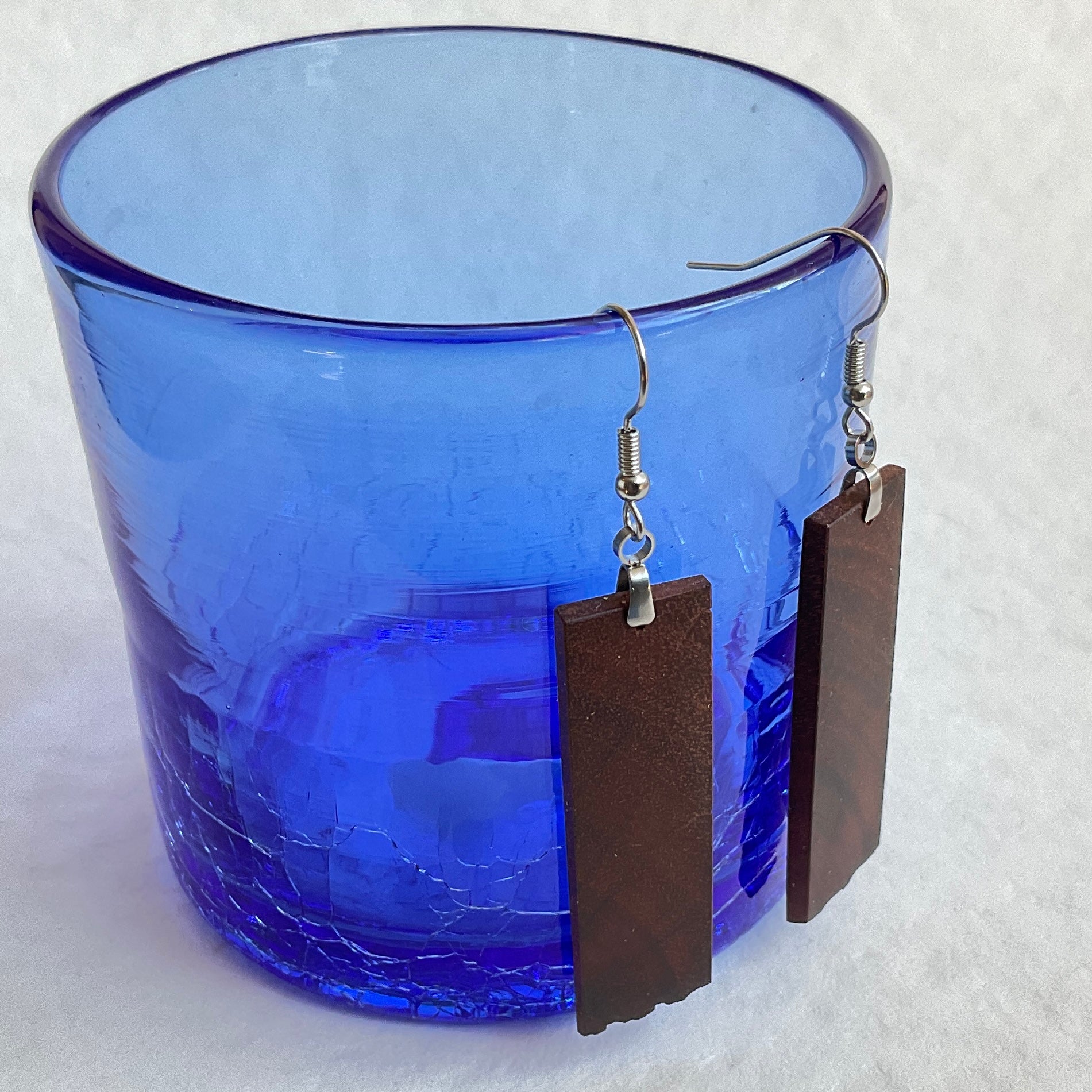 Unique Earrings Handmade from Recycled Timber