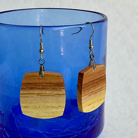 Unique Earrings Handmade from Recycled Timber