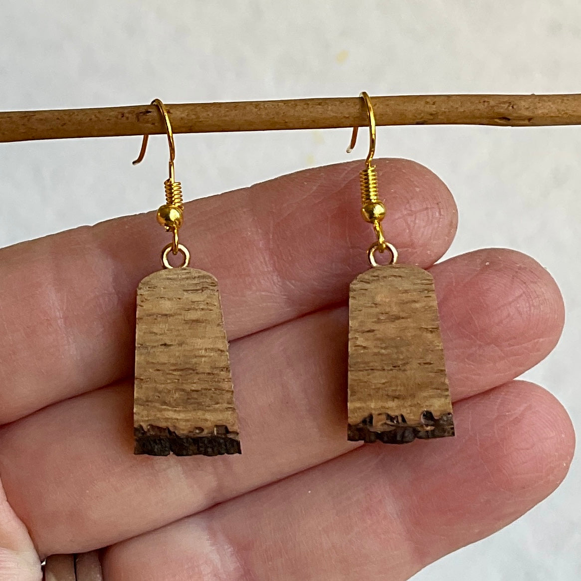 Unique Earrings Handmade from Recycled Timber