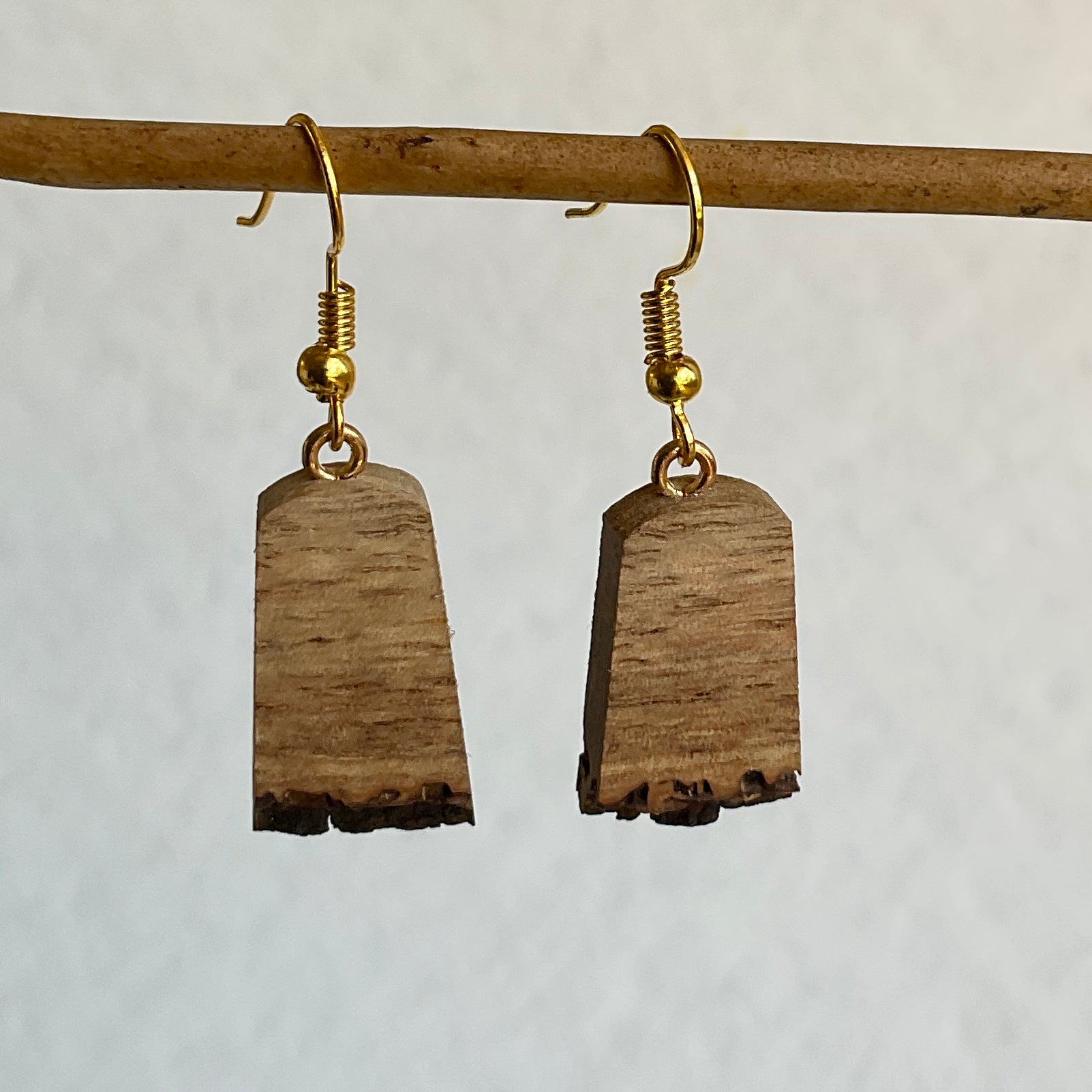 Unique Earrings Handmade from Recycled Timber