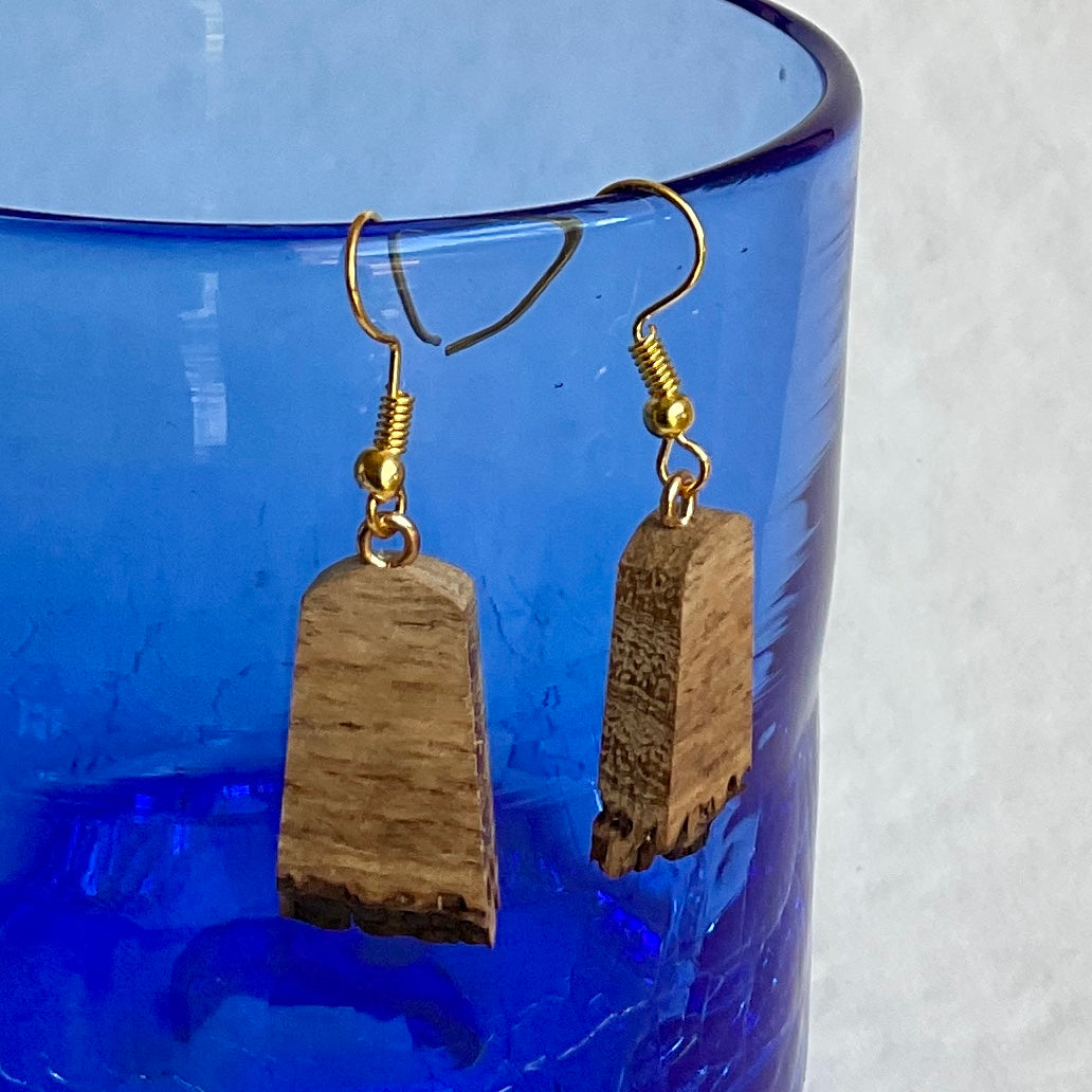 Unique Earrings Handmade from Recycled Timber