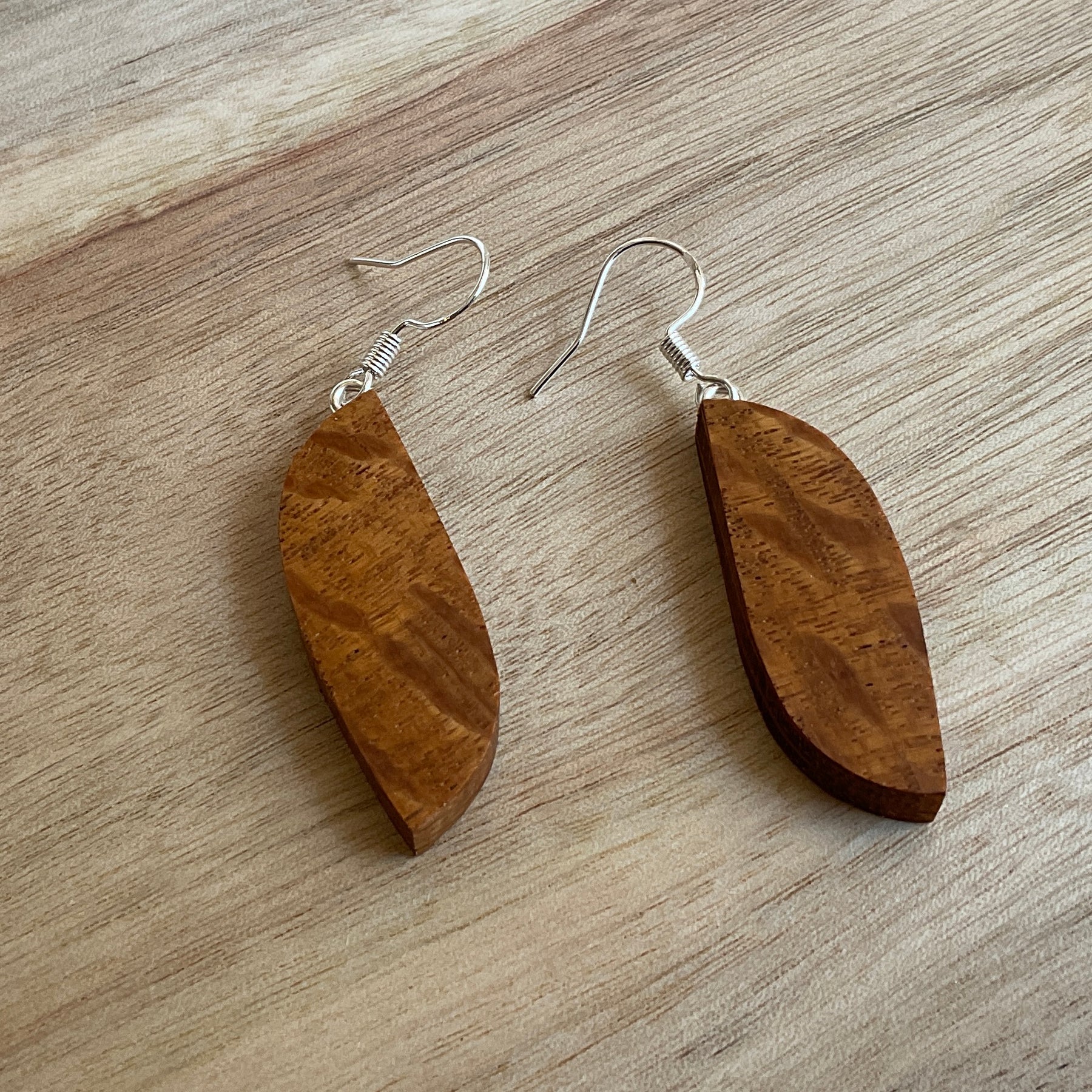 Unique Sheoak Earrings Handmade from Recycled Timber