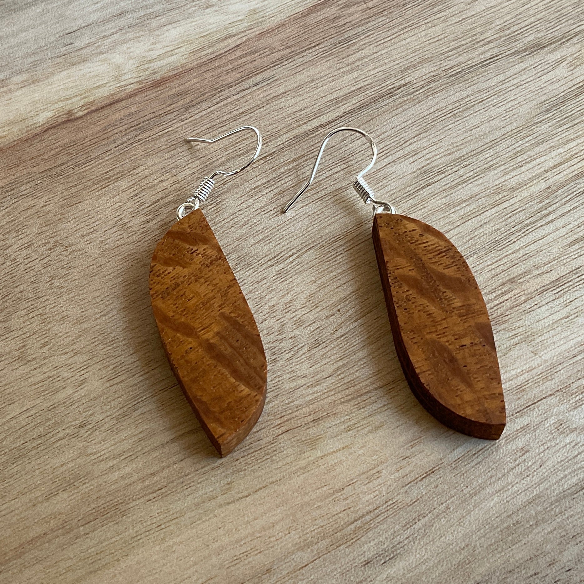 Unique Sheoak Earrings Handmade from Recycled Timber