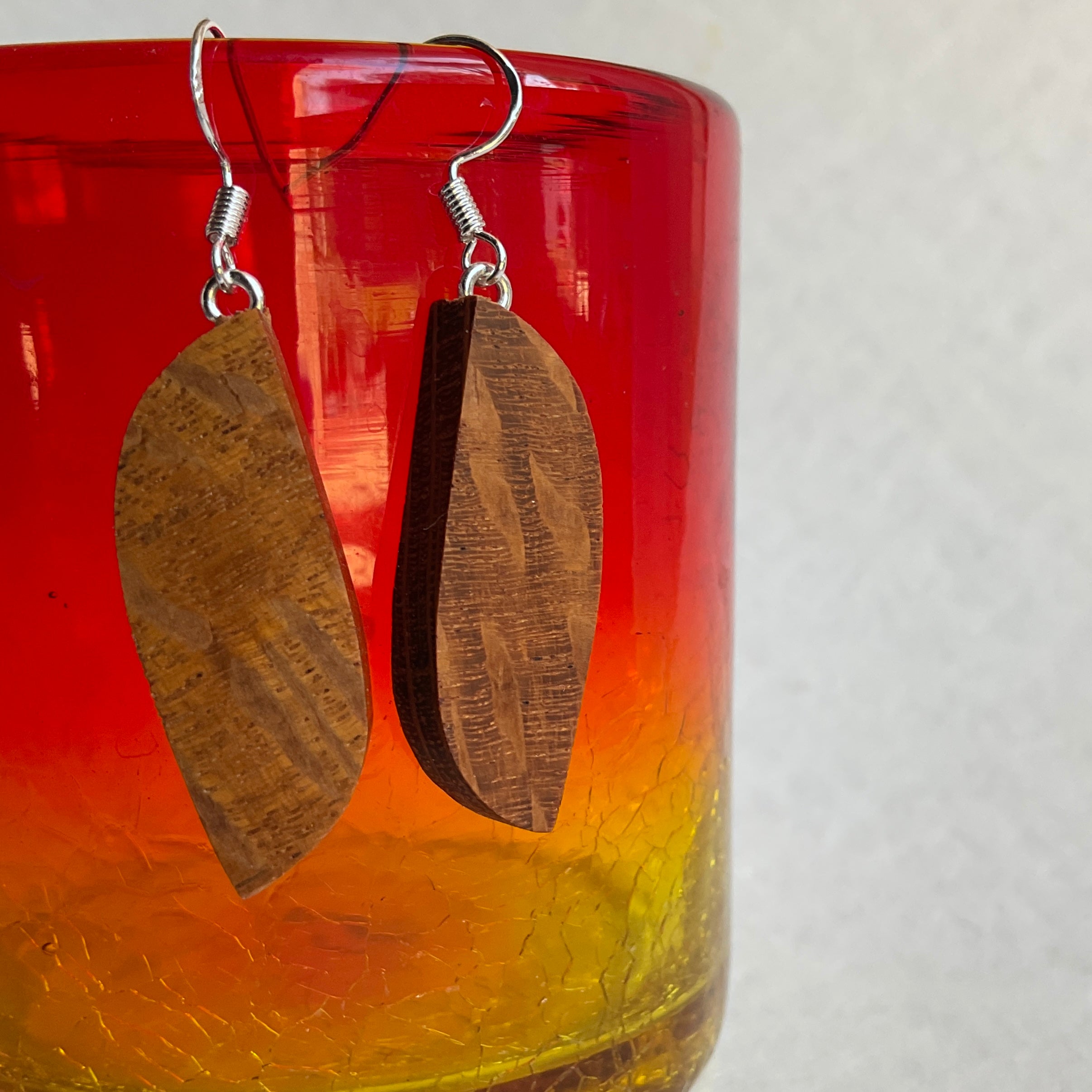 Unique Sheoak Earrings Handmade from Recycled Timber