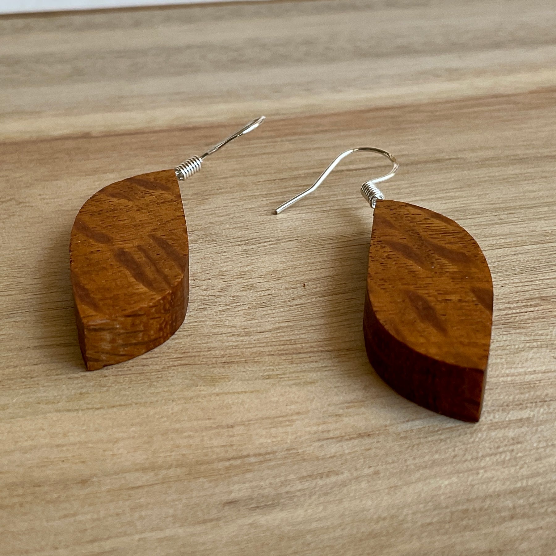 Unique Sheoak Earrings Handmade from Recycled Timber