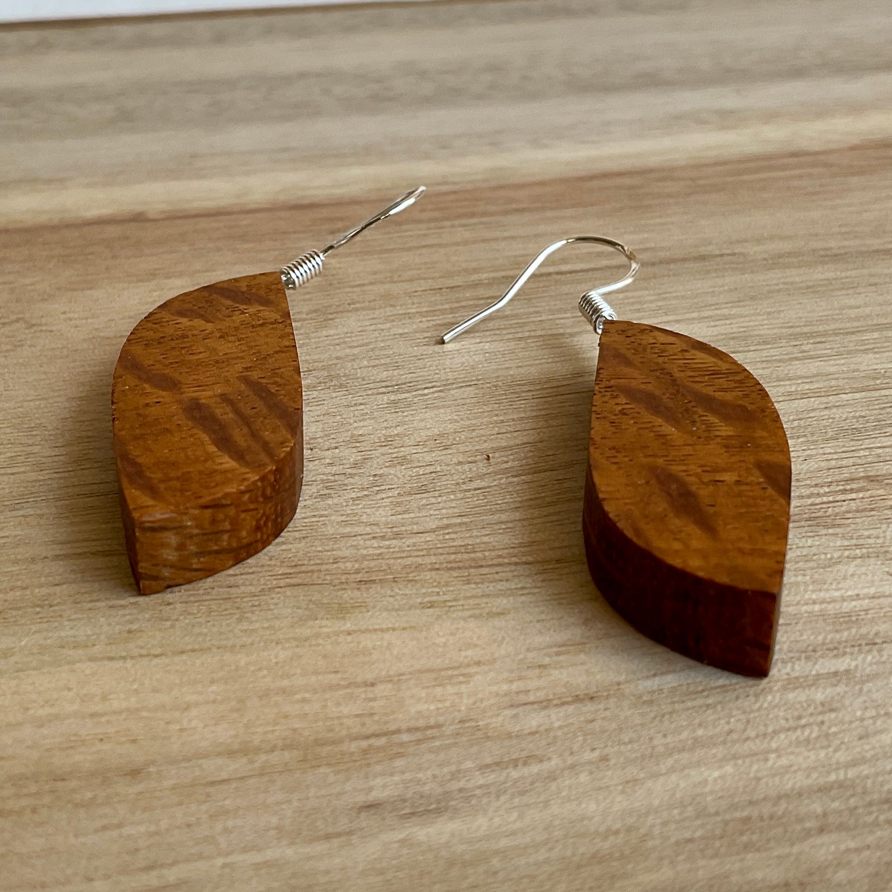 Unique Sheoak Earrings Handmade from Recycled Timber