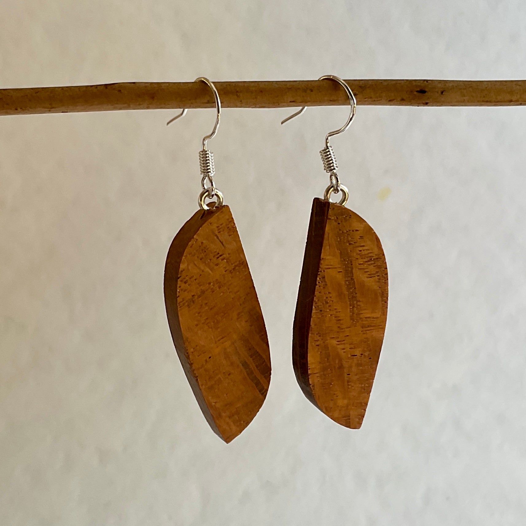 Unique Sheoak Earrings Handmade from Recycled Timber